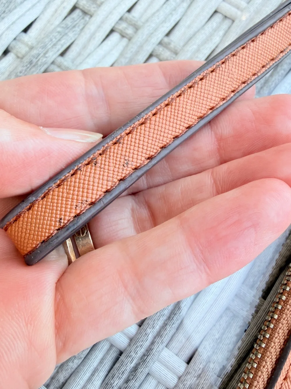 kate spade wristlet clutch in rust orange
